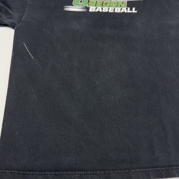Vintage University of Oregon Baseball T Shirt Mens XL 23x29 Black Long Sleeve - Picture 7 of 10